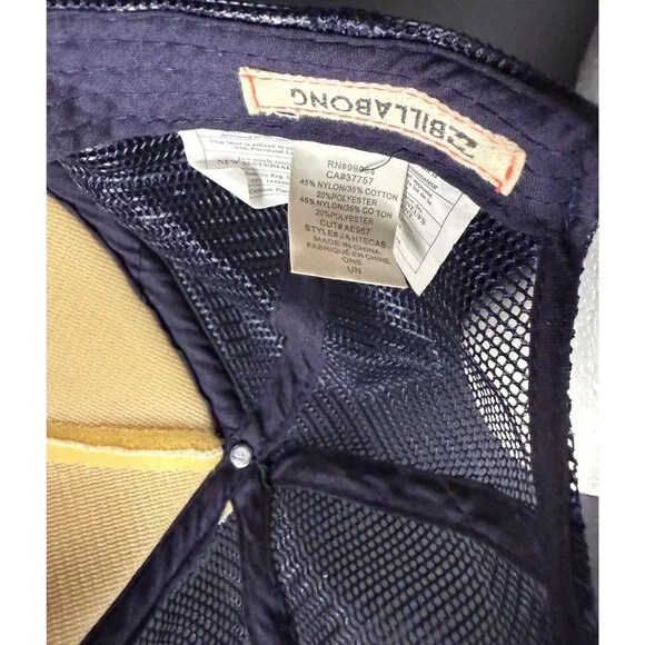 Billabong California Love Bear Trucker Hat Adjustable Snapback Mesh Vented - Picture 5 of 6